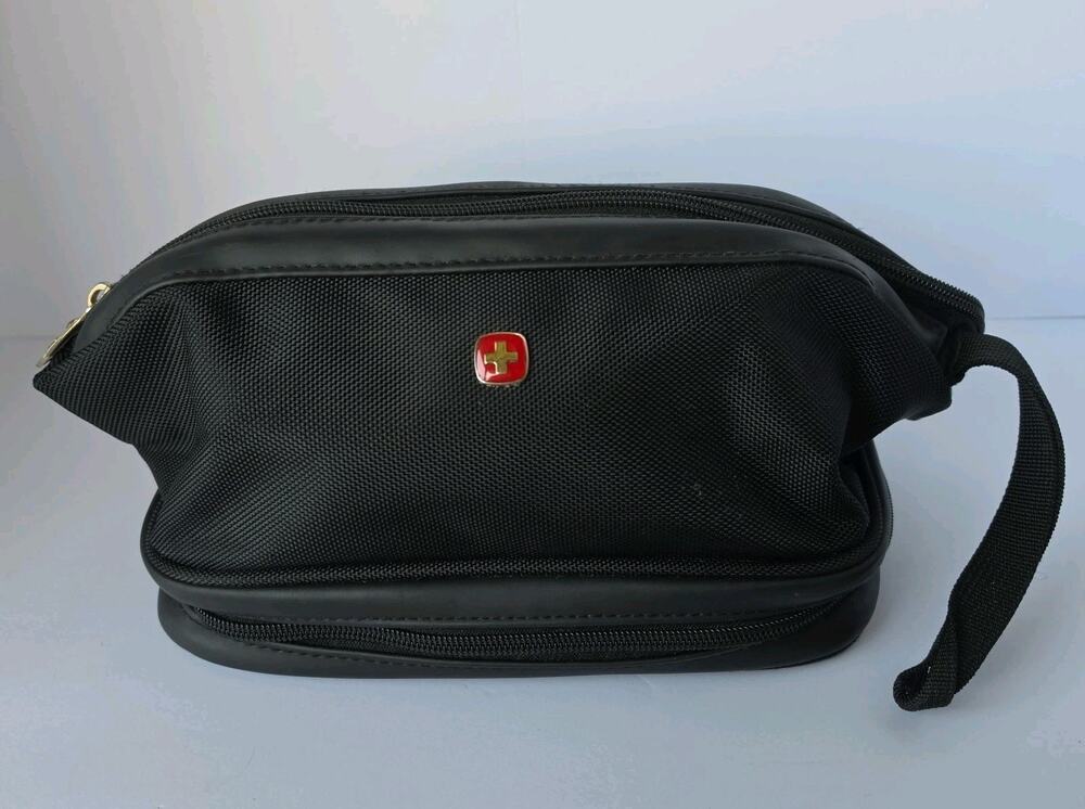 Swiss Gear Black Toiletry Cosmetic Hygiene Travel Bag, Mesh Organizer